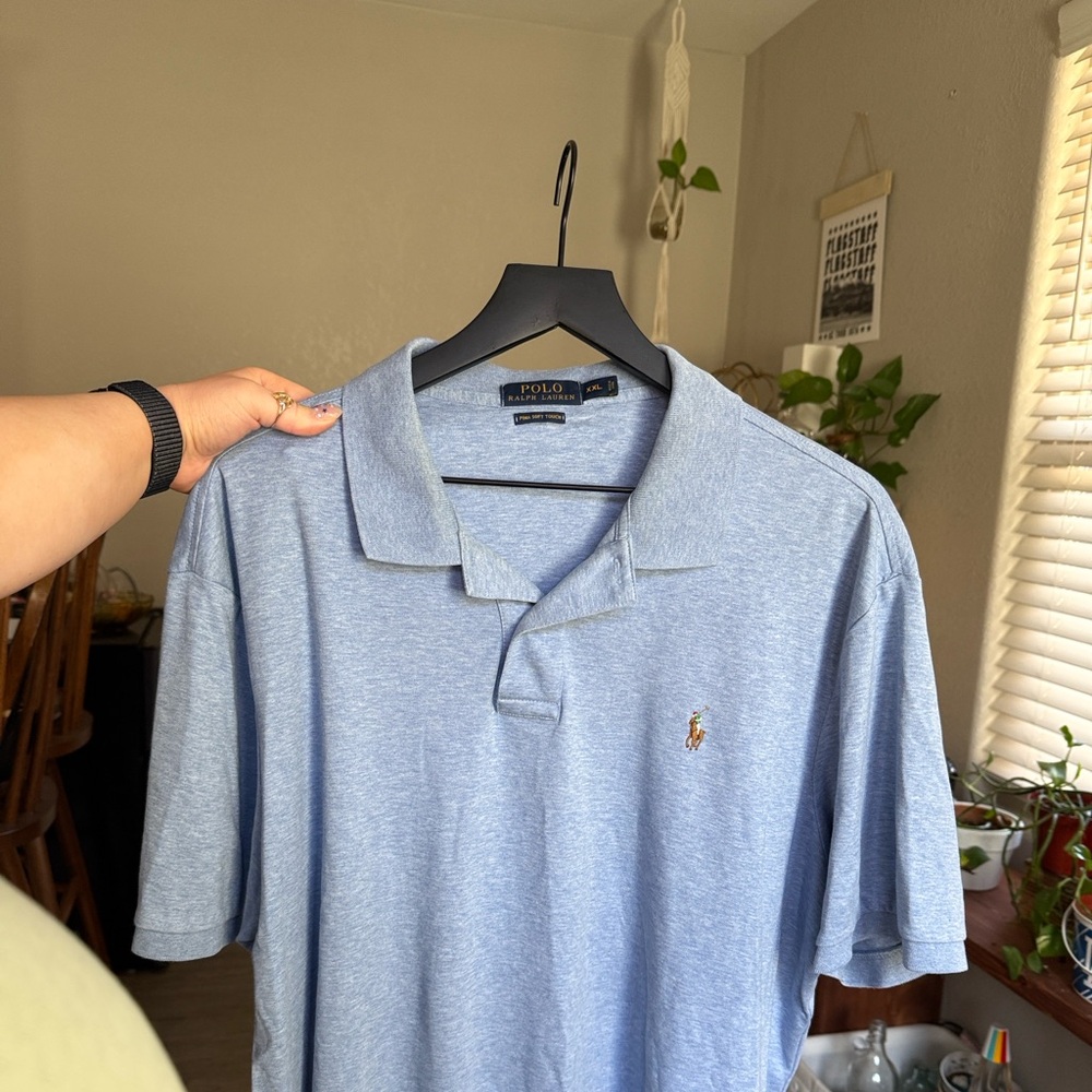 Ralph Lauren Light Blue Heathered Polo Shirt